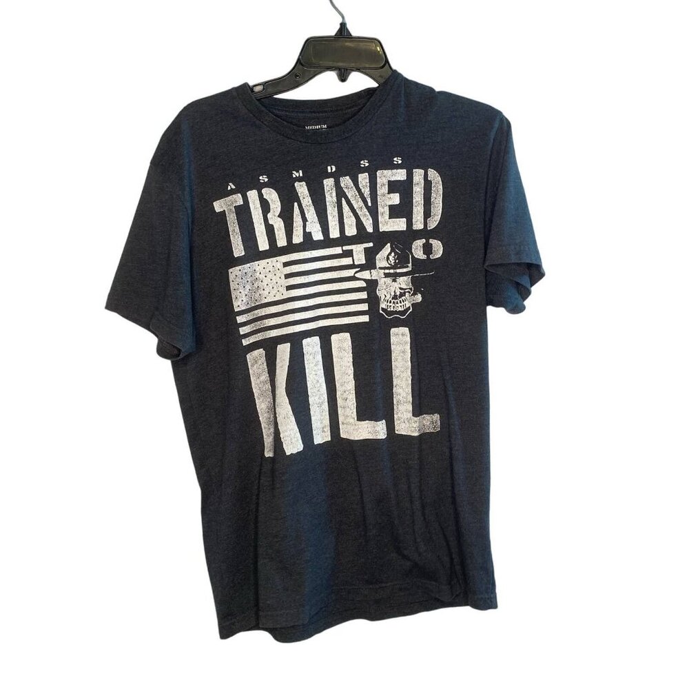 Grunt Style men's Trained To Kill dark gray t-shirt tee size Medium